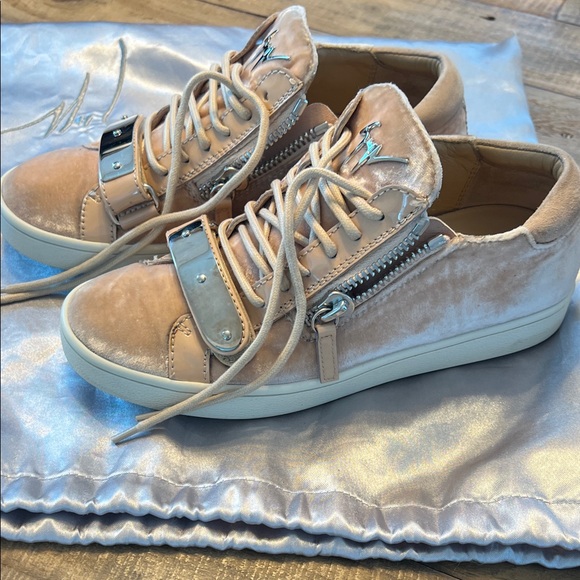 Giuseppe Zanotti Beige and Silver Women's Sneakers - Picture 2 of 8
